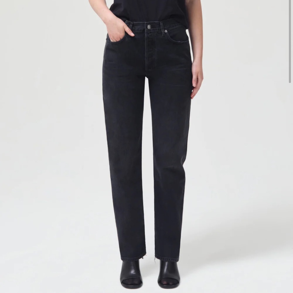 Agolde Lana Midrise Straight Washed Black 29